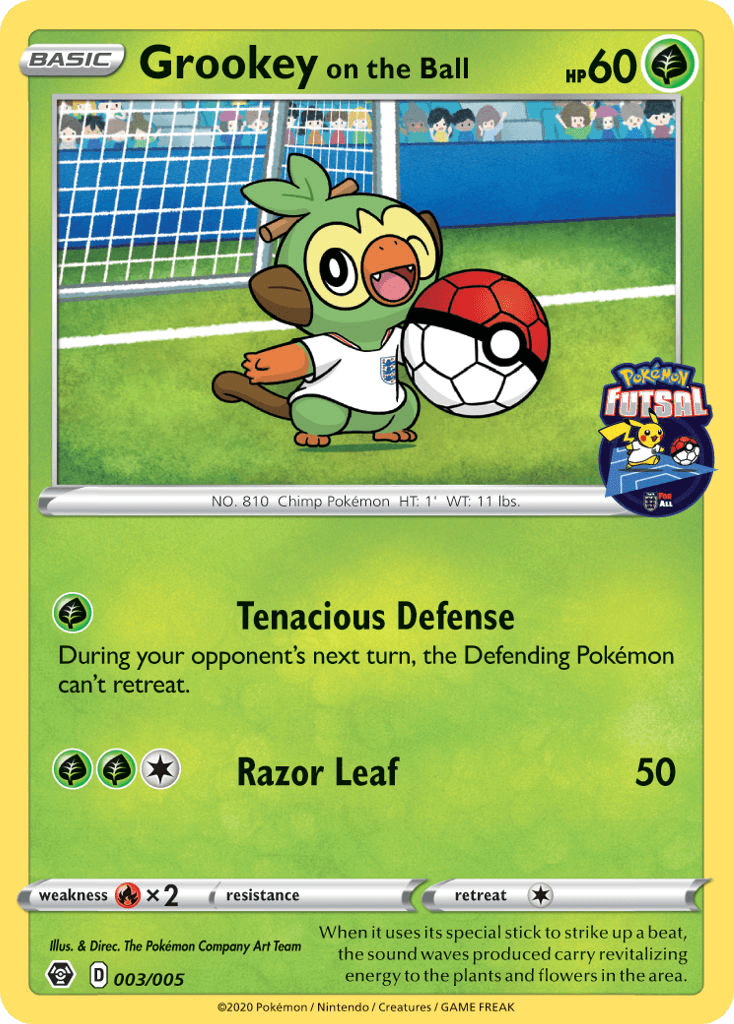 Grookey on the Ball Pokémon Futsal Collection card