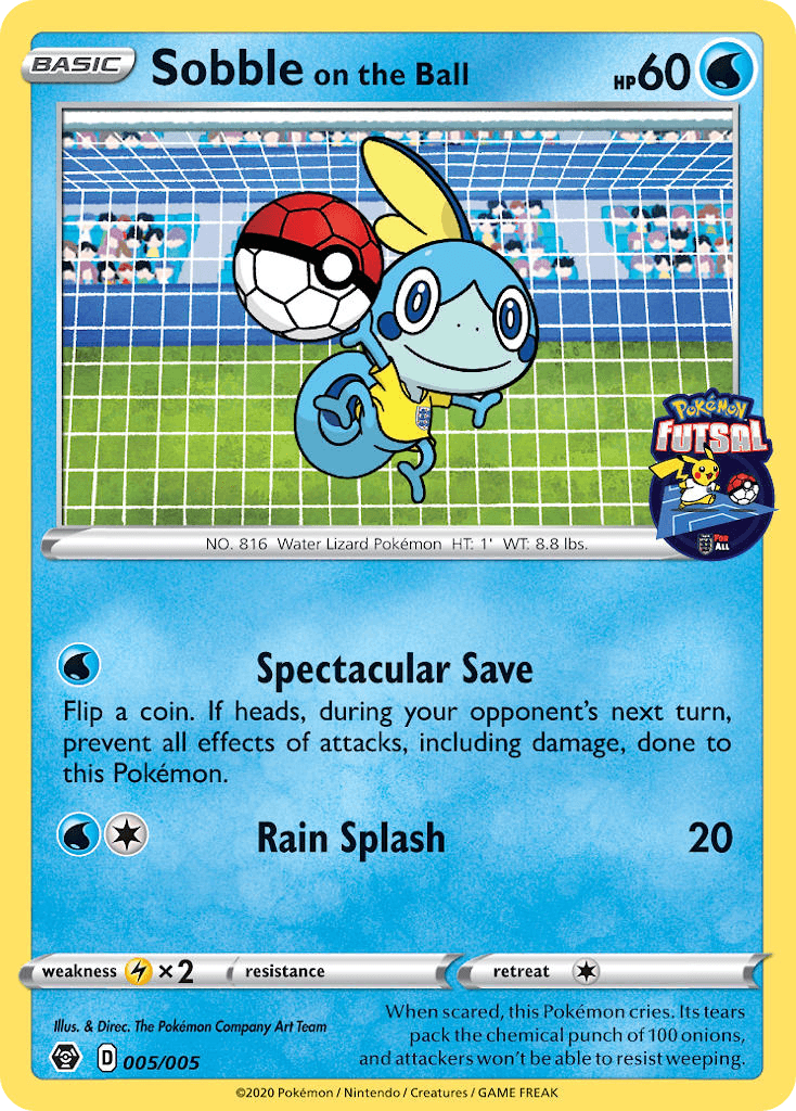 Sobble on the Ball Pokémon Futsal Collection card