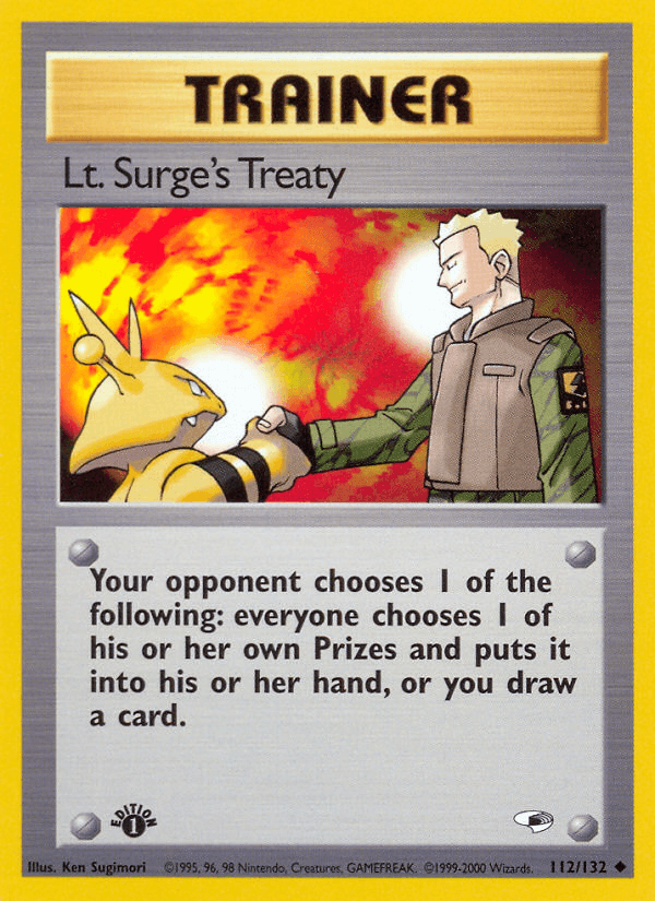 Lt. Surge's Treaty Gym Heroes card