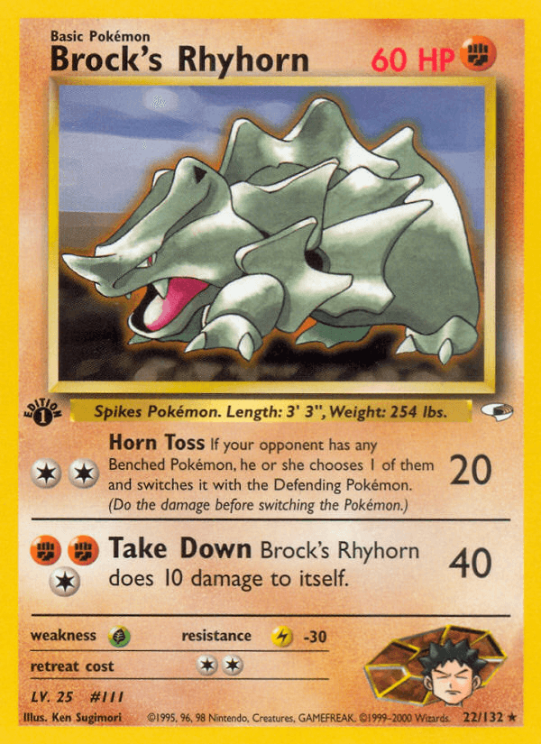 Brock's Rhyhorn Gym Heroes card