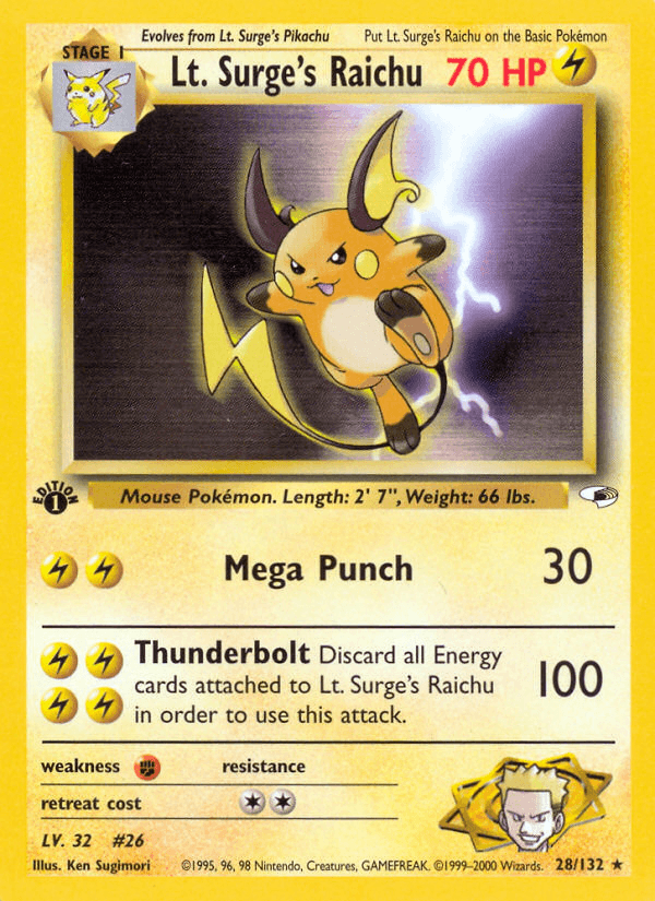 Lt. Surge's Raichu Gym Heroes card