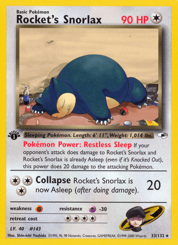 Rocket's Snorlax Gym Heroes card