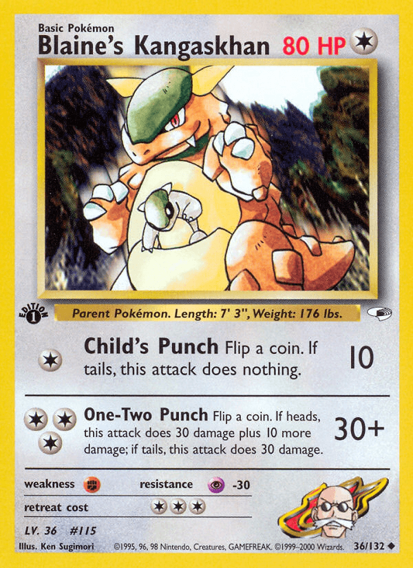 Blaine's Kangaskhan Gym Heroes card