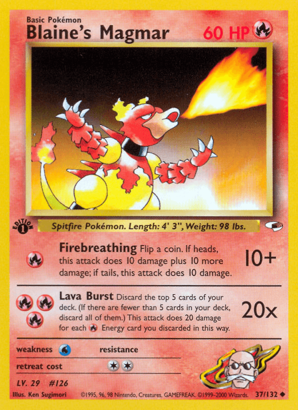 Blaine's Magmar Gym Heroes card