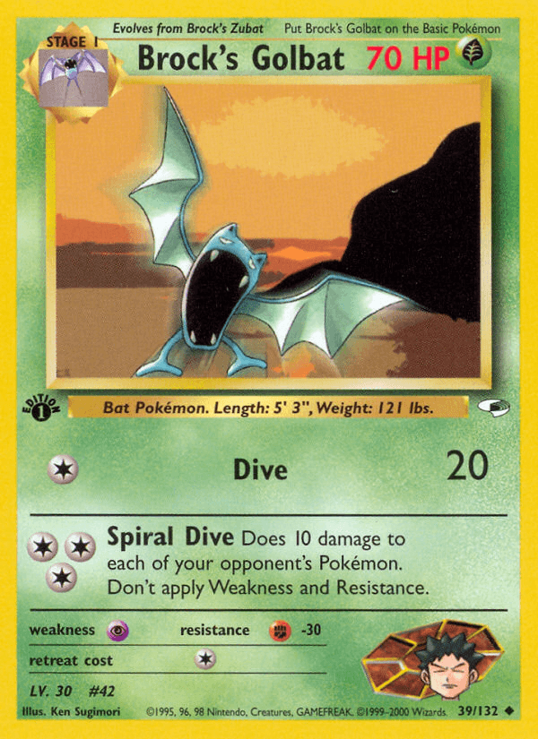 Brock's Golbat Gym Heroes card