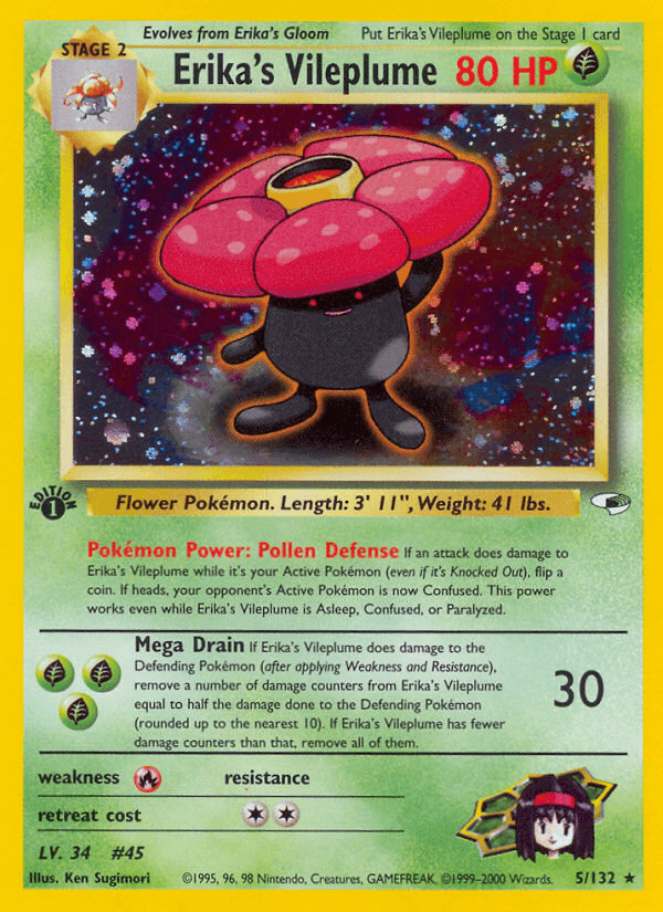 Erika's Vileplume Gym Heroes card