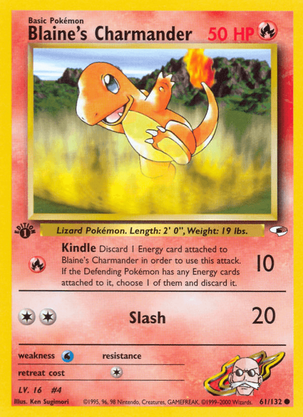 Blaine's Charmander Gym Heroes card