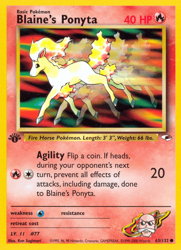 Blaine's Ponyta Gym Heroes card