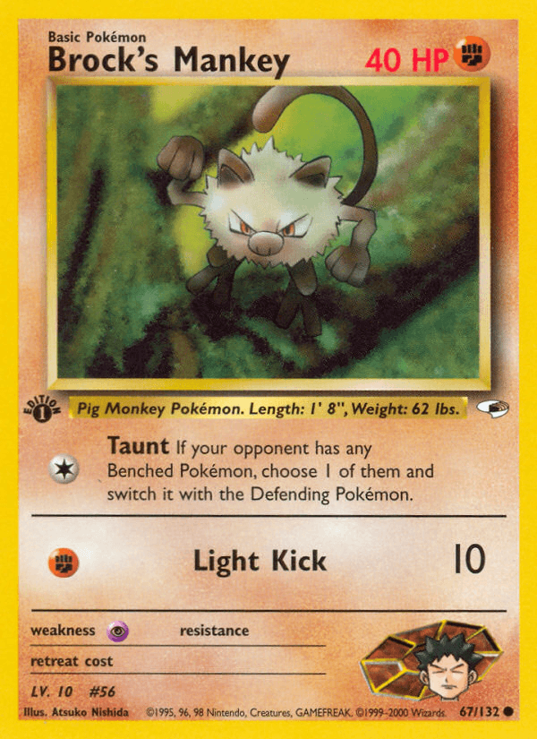 Brock's Mankey Gym Heroes card