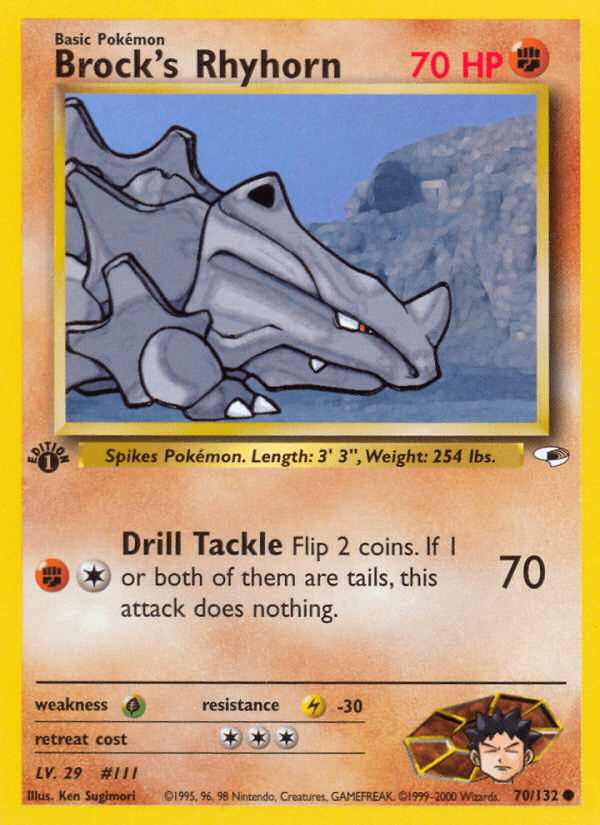 Brock's Rhyhorn Gym Heroes card