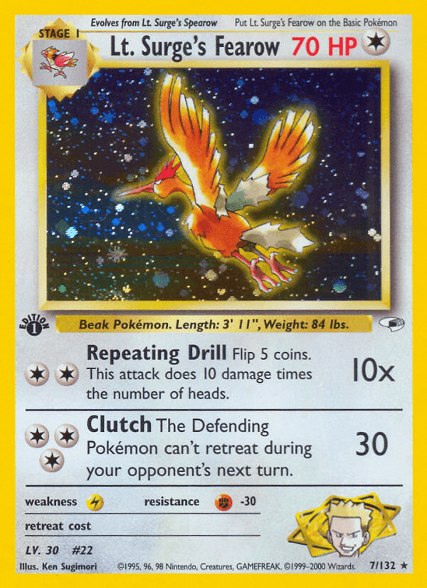 Lt. Surge's Fearow Gym Heroes card