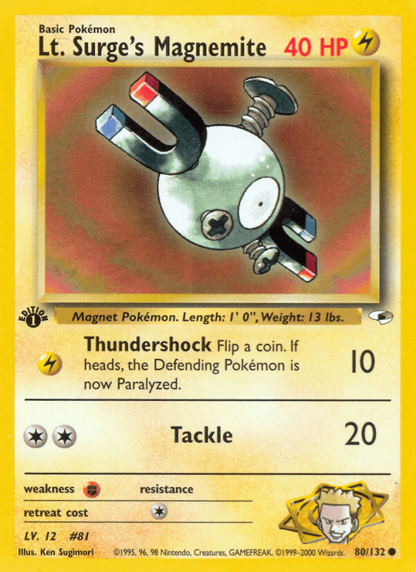 Lt. Surge's Magnemite Gym Heroes card
