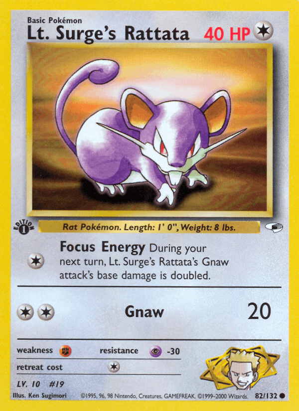 Lt. Surge's Rattata Gym Heroes card