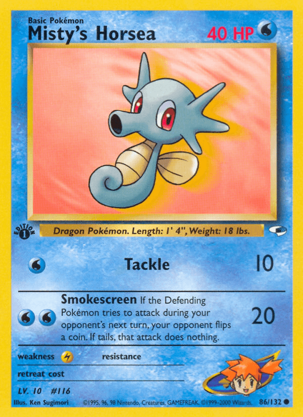 Misty's Horsea Gym Heroes card