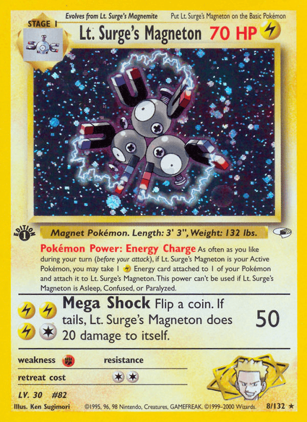 Lt. Surge's Magneton Gym Heroes card