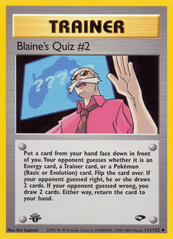 Blaine's Quiz #2 Gym Challenge card