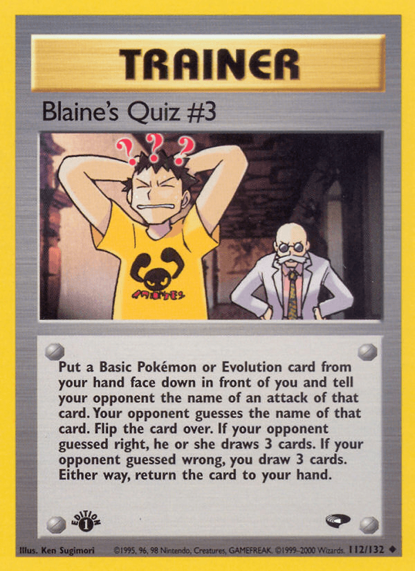 Blaine's Quiz #3 Gym Challenge card
