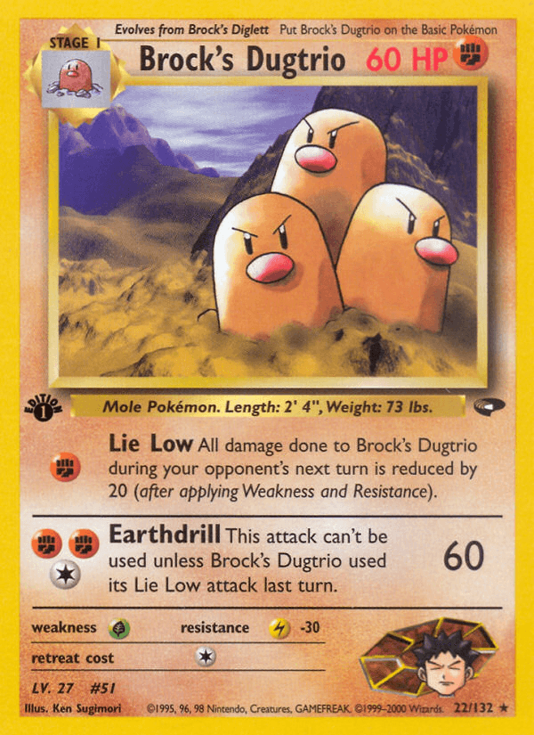 Brock's Dugtrio Gym Challenge card