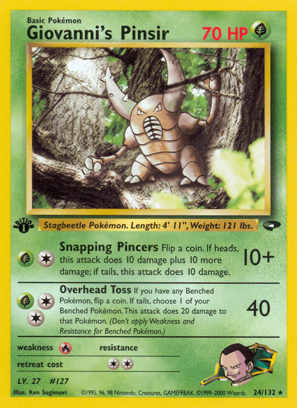 Giovanni's Pinsir Gym Challenge card