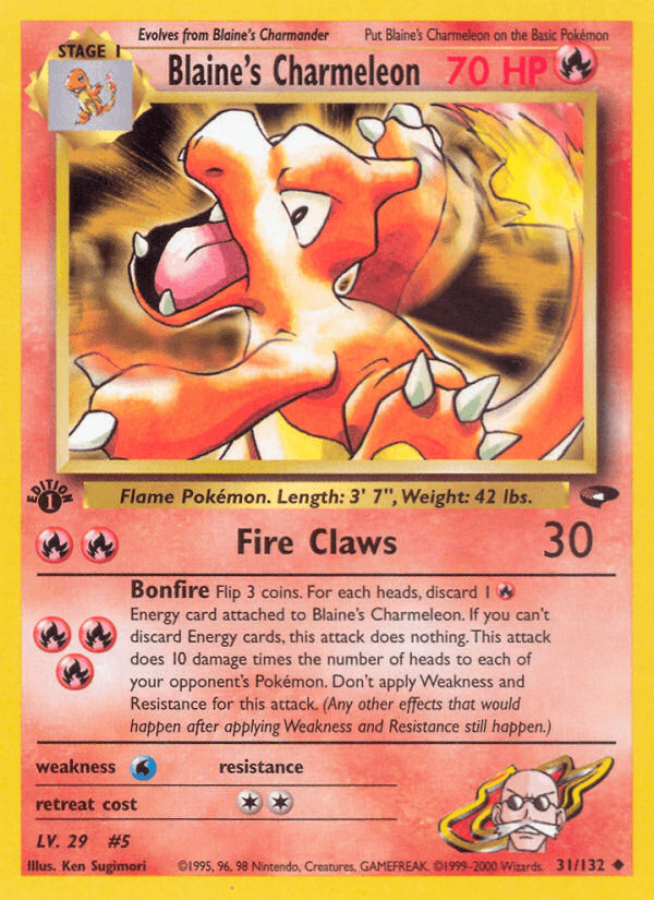 Blaine's Charmeleon Gym Challenge card