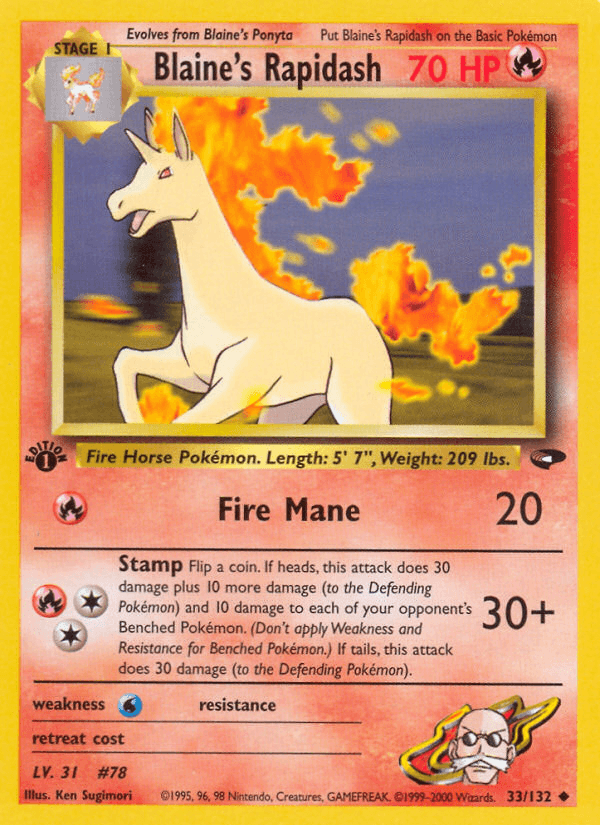 Blaine's Rapidash Gym Challenge card