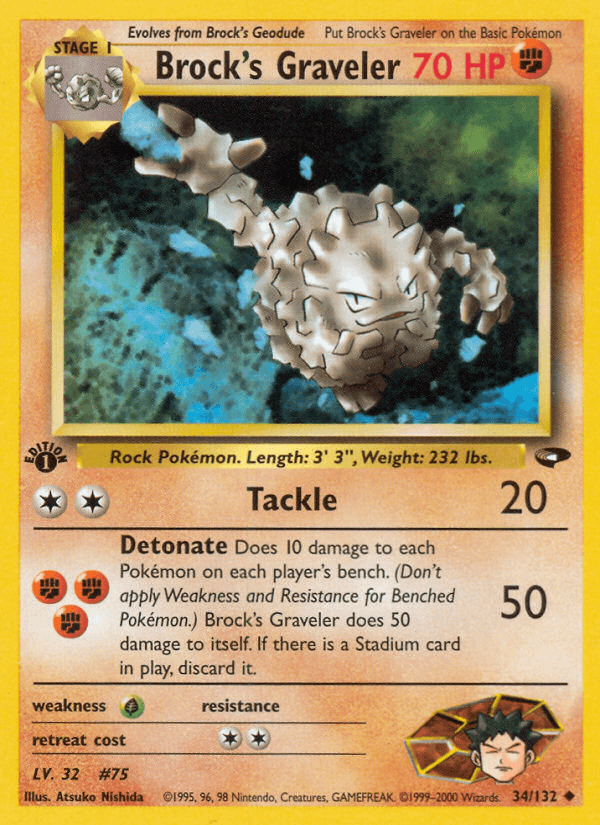Brock's Graveler Gym Challenge card