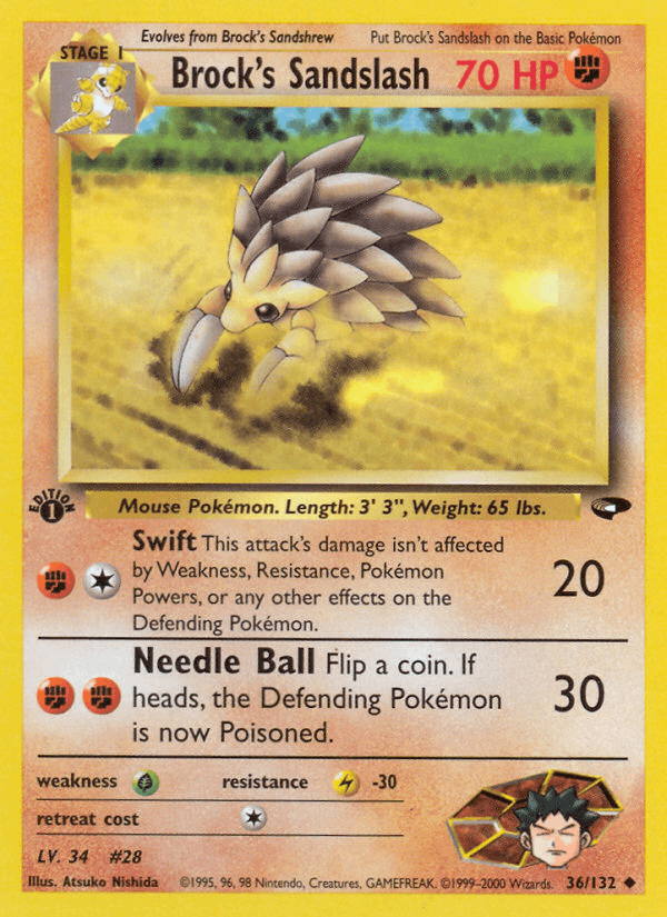 Brock's Sandslash Gym Challenge card