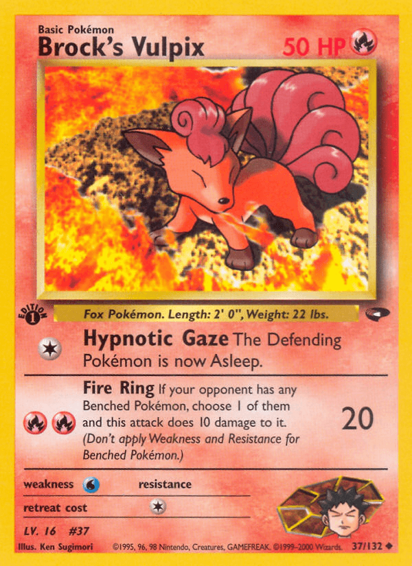 Brock's Vulpix Gym Challenge card
