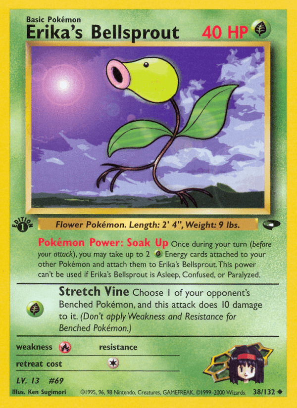 Erika's Bellsprout Gym Challenge card