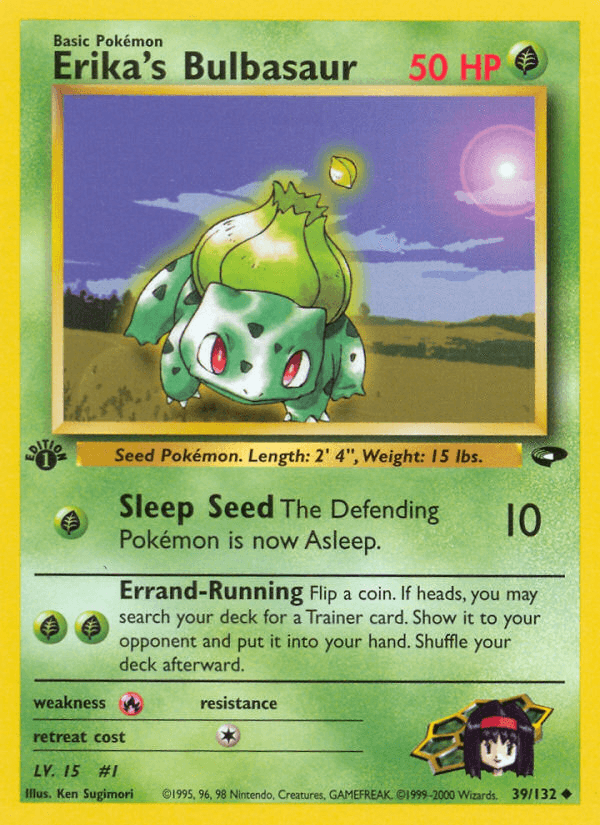 Erika's Bulbasaur Gym Challenge card