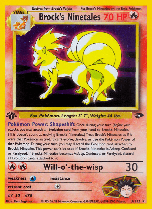 Brock's Ninetales Gym Challenge card