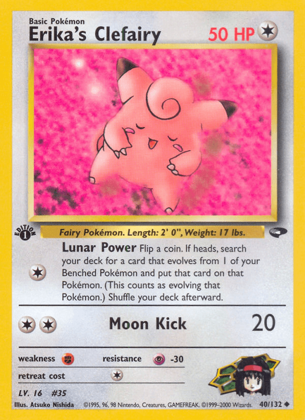 Erika's Clefairy Gym Challenge card