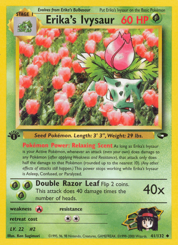 Erika's Ivysaur Gym Challenge card