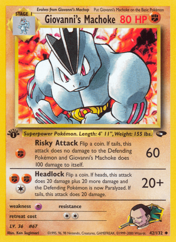 Giovanni's Machoke Gym Challenge card