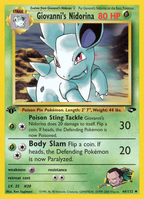 Giovanni's Nidorina Gym Challenge card