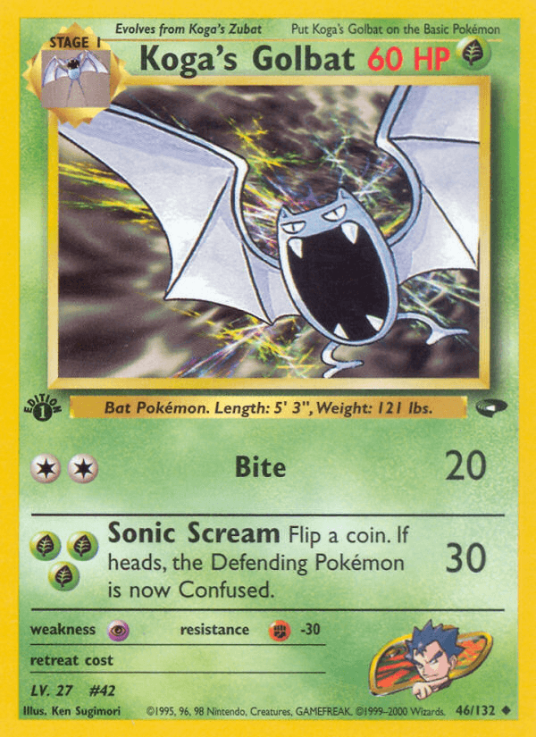 Koga's Golbat Gym Challenge card