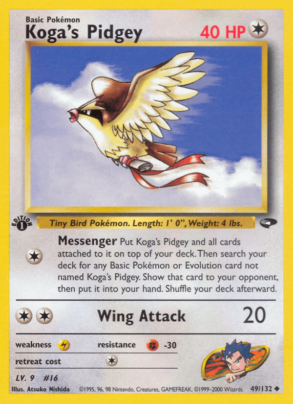 Koga's Pidgey Gym Challenge card