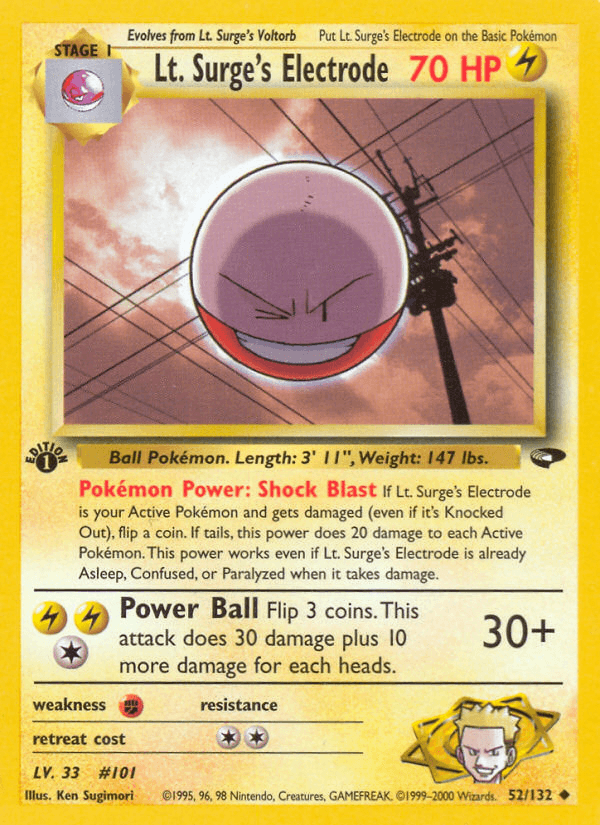 Lt. Surge's Electrode Gym Challenge card