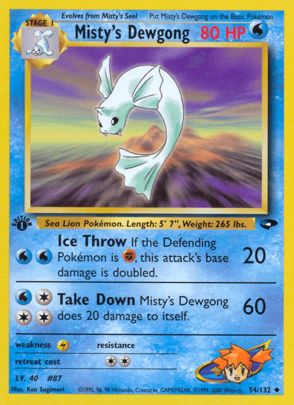 Misty's Dewgong Gym Challenge card