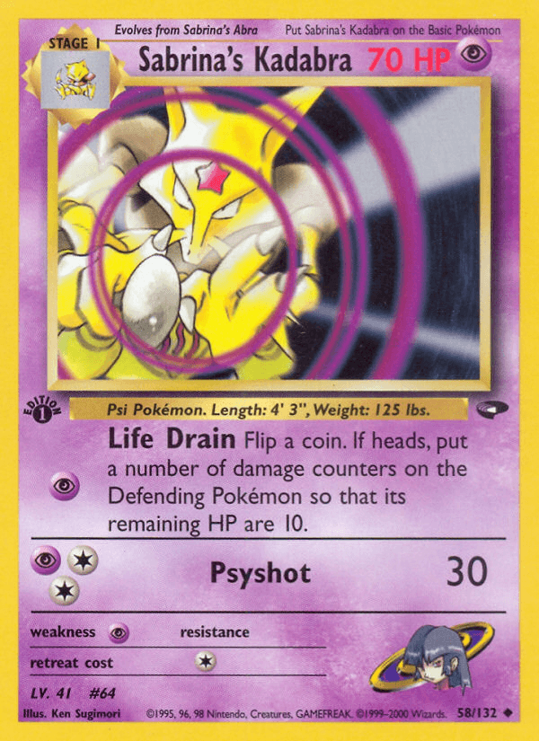 Sabrina's Kadabra Gym Challenge card