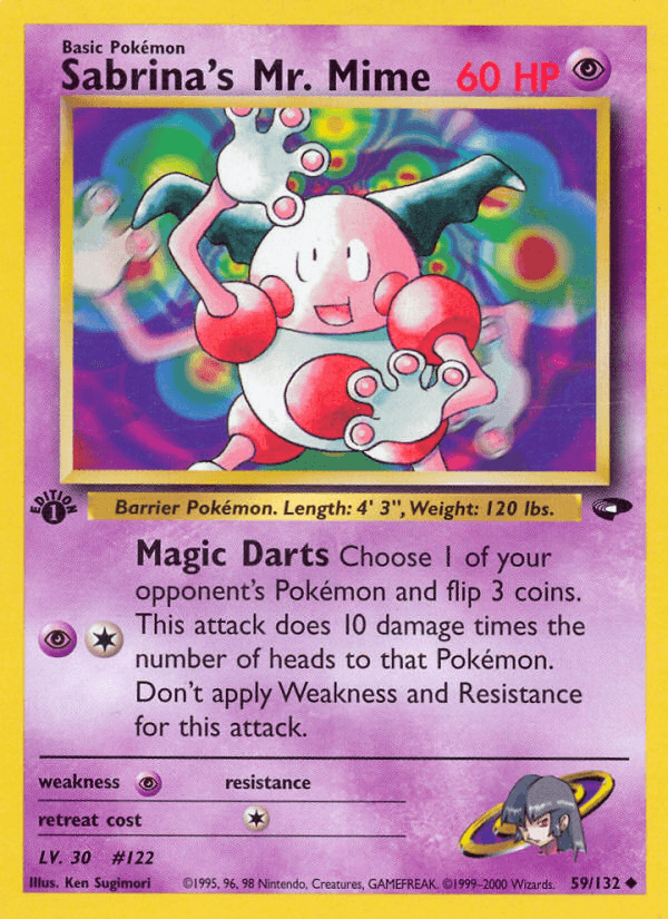 Sabrina's Mr. Mime Gym Challenge card
