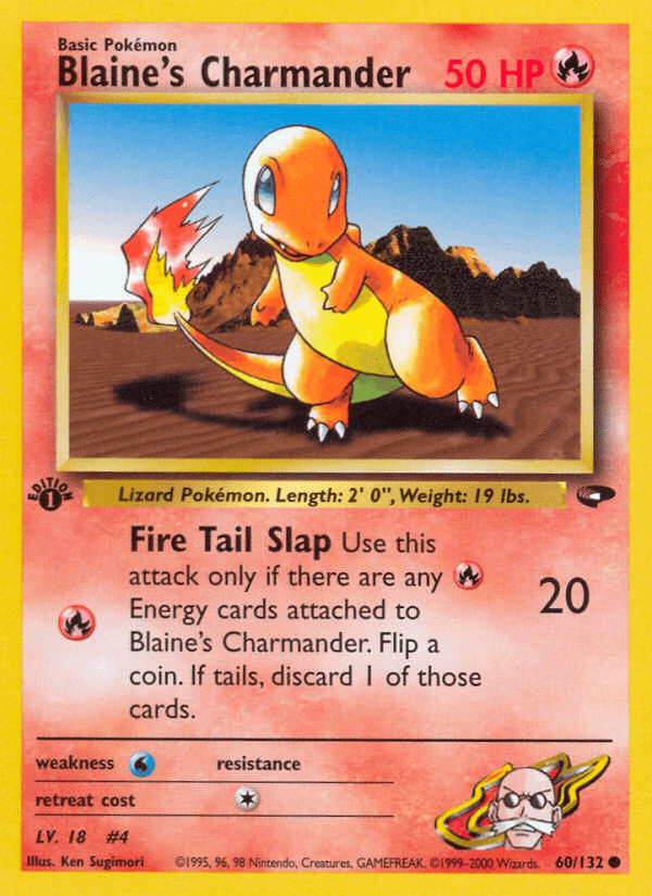 Blaine's Charmander Gym Challenge card