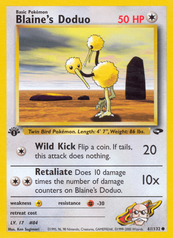 Blaine's Doduo Gym Challenge card