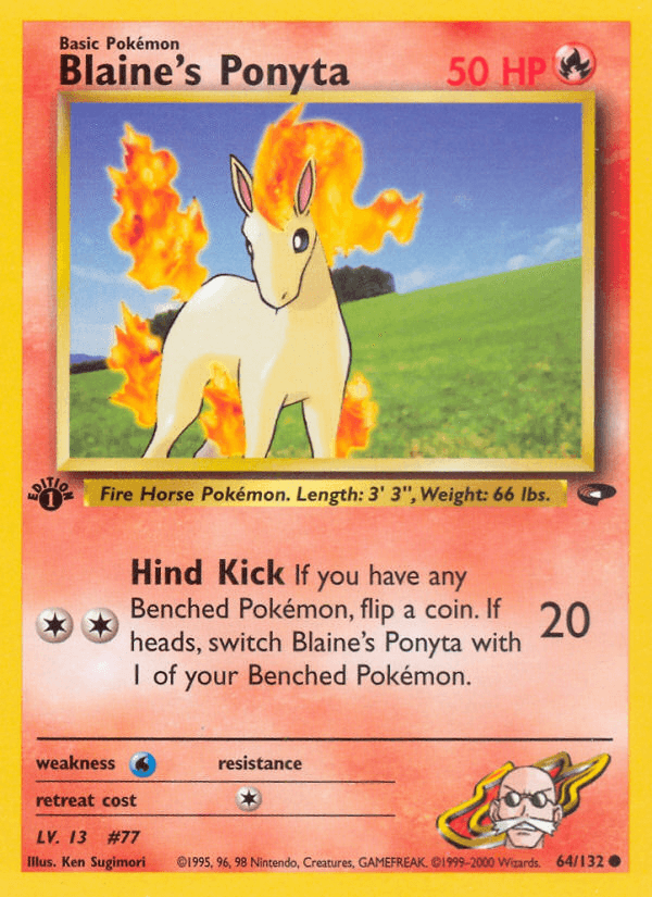 Blaine's Ponyta Gym Challenge card
