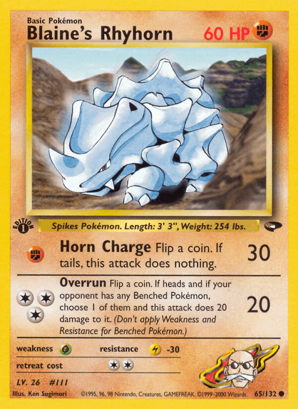 Blaine's Rhyhorn Gym Challenge card