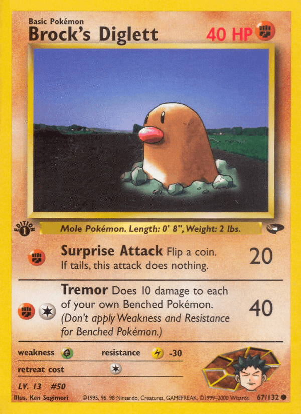 Brock's Diglett Gym Challenge card