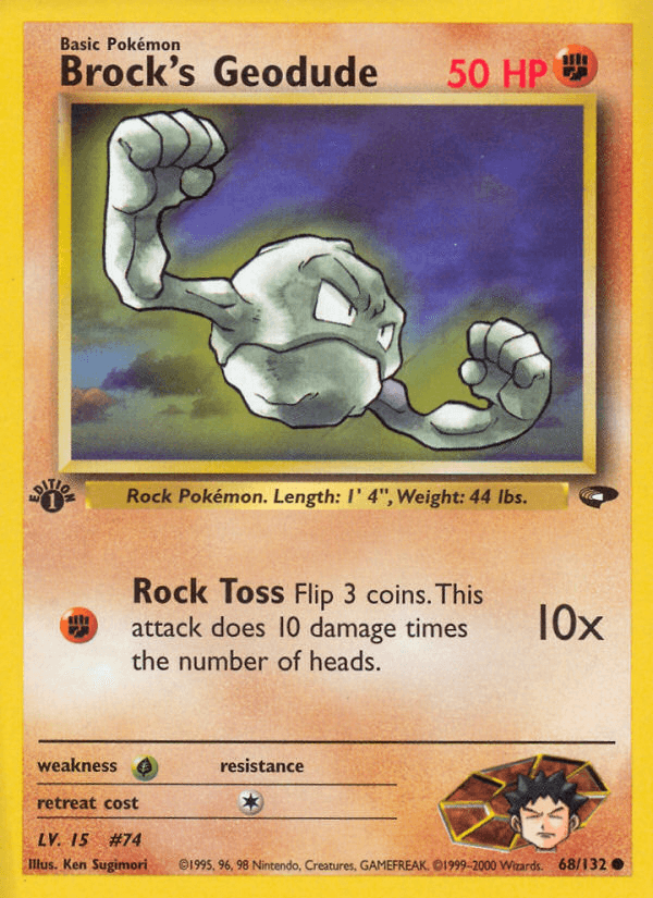 Brock's Geodude Gym Challenge card