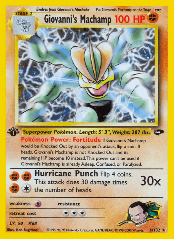 Giovanni's Machamp Gym Challenge card