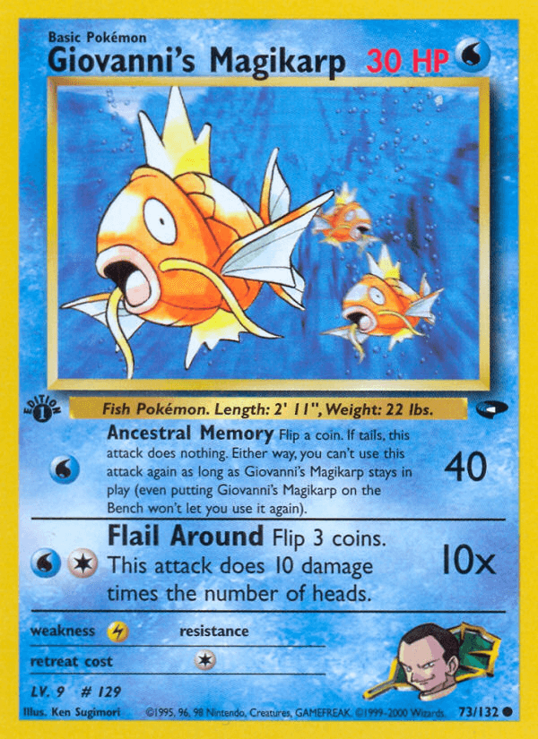 Giovanni's Magikarp Gym Challenge card