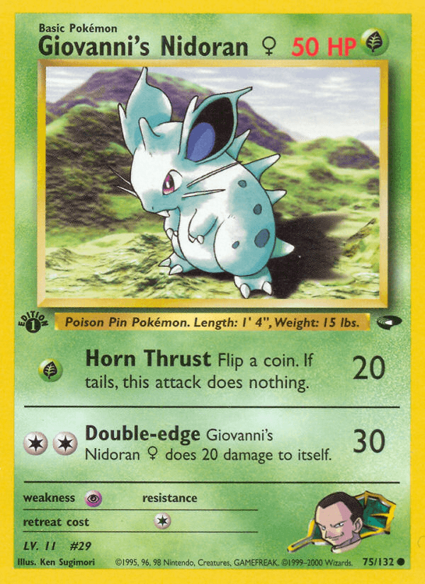 Giovanni's Nidoran ♀ Gym Challenge card